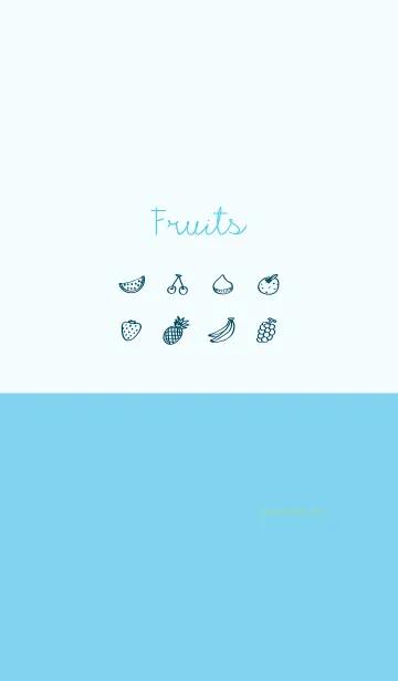 [LINE着せ替え] Fruits cyan blueの画像1