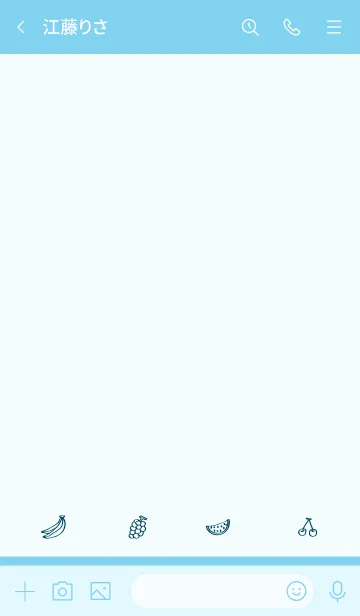 [LINE着せ替え] Fruits cyan blueの画像3