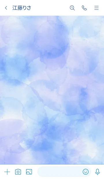 [LINE着せ替え] スマイル-水彩青色20-の画像3