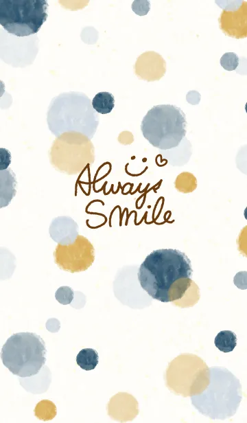 [LINE着せ替え] スマイル-大人水彩水玉3-の画像1