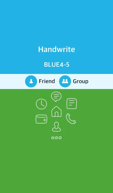 [LINE着せ替え] 手書き ブルー4-5 枠ありの画像1