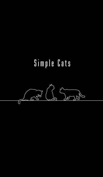 [LINE着せ替え] シンプルな猫 ワイヤーの着せ替え/黒の画像1