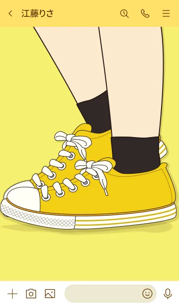 [LINE着せ替え] Sneaker Art Mikado Yellowの画像3