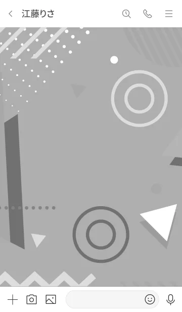 [LINE着せ替え] Abstract Geometric White & Grayの画像3