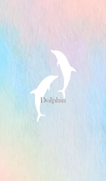 [LINE着せ替え] Watercolor background and dolphins 4.の画像1