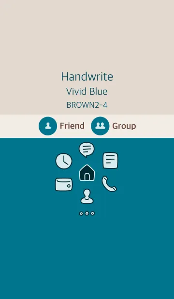 [LINE着せ替え] 手書き ビビッドブルー ブラウン2-4の画像1