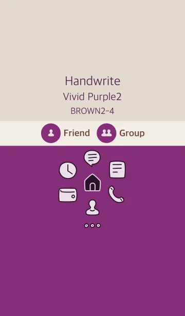 [LINE着せ替え] 手書き ビビッドパープル2 ブラウン2-4の画像1