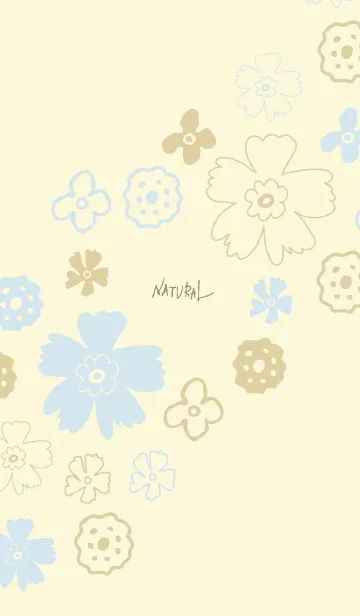 [LINE着せ替え] 手書き花 くすみイエロー5の画像1