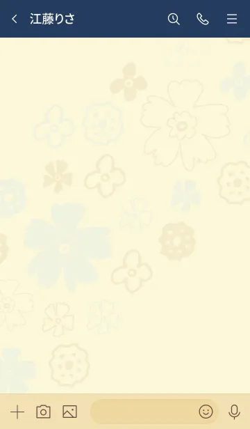 [LINE着せ替え] 手書き花 くすみイエロー5の画像3