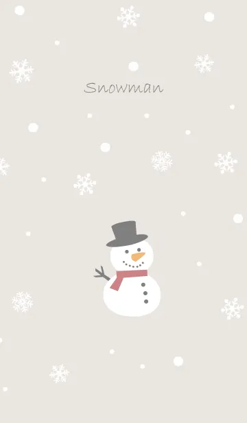 [LINE着せ替え] 北欧テイスト雪だるま・ベージュの画像1