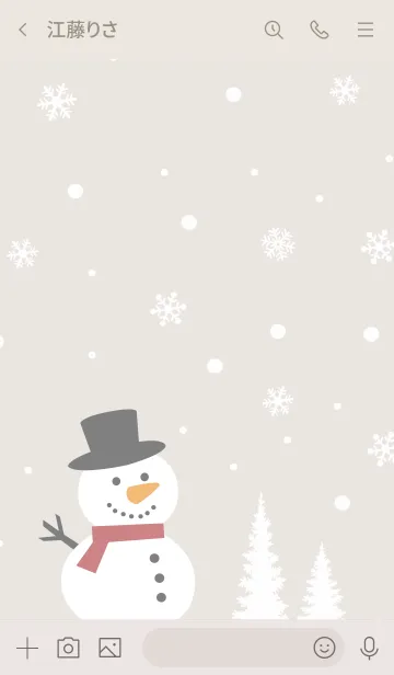[LINE着せ替え] 北欧テイスト雪だるま・ベージュの画像3