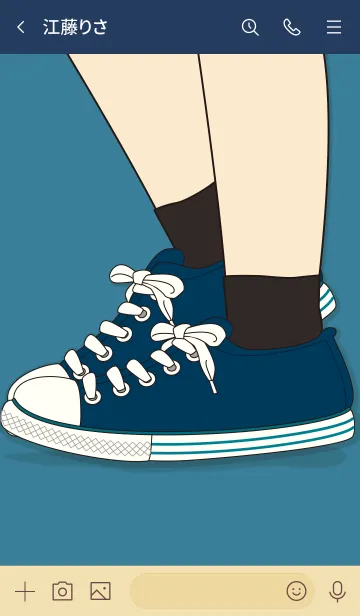 [LINE着せ替え] Sneaker Art YInMn Blueの画像3