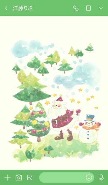 [LINE着せ替え] ほんわかクリスマス☆サンタと雪だるまの画像3