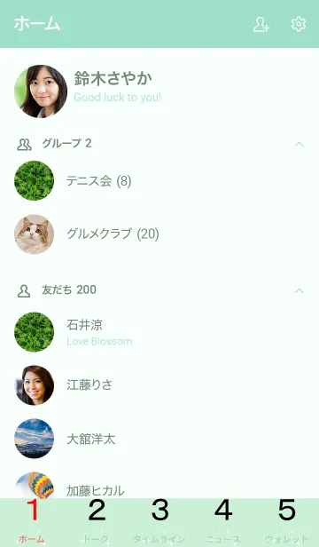 [LINE着せ替え] 緑のデザインの画像2