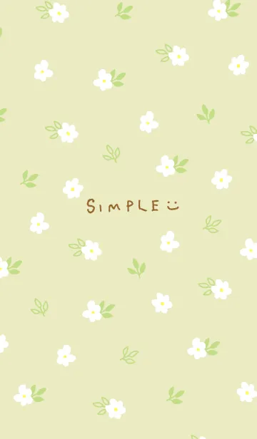 [LINE着せ替え] 白い小花 グリーン4の画像1