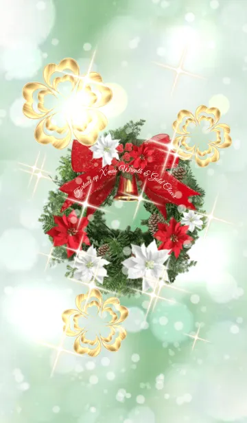 [LINE着せ替え] 全運気UP❤︎X'mas Wreath & Gold Cloverの画像1