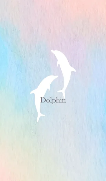 [LINE着せ替え] Watercolor background and dolphins 6.の画像1