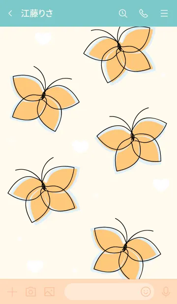 [LINE着せ替え] Cute butterflies 100 :)の画像3