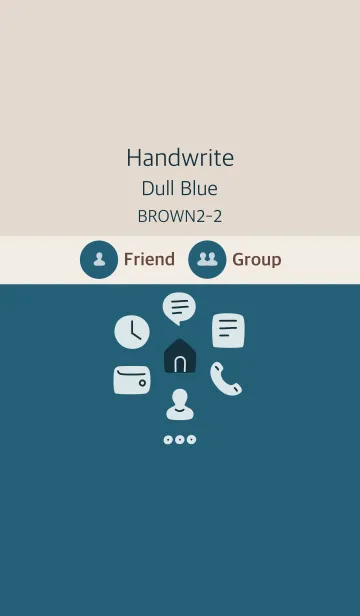 [LINE着せ替え] 手書き ダルブルー ブラウン2-2の画像1