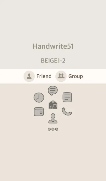 [LINE着せ替え] 手書き51 ベージュ1-2の画像1