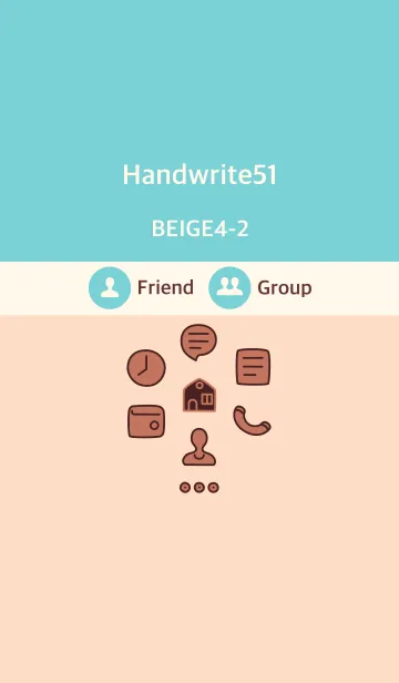 [LINE着せ替え] 手書き51 ベージュ4-2の画像1