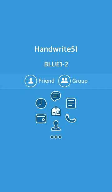 [LINE着せ替え] 手書き51 ブルー1-2の画像1
