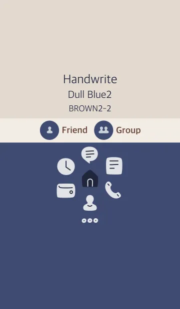 [LINE着せ替え] 手書き ダルブルー2 ブラウン2-2の画像1