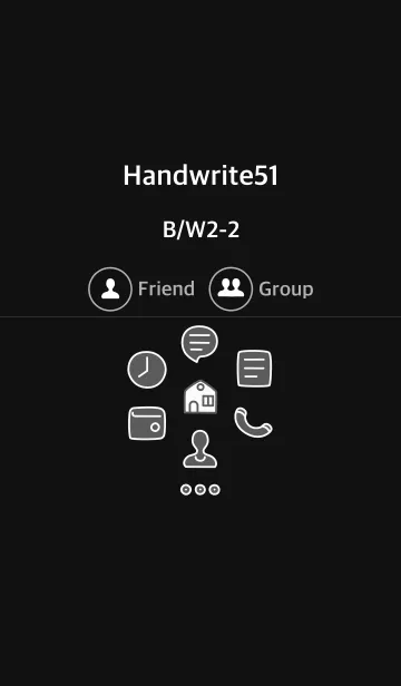 [LINE着せ替え] 手書き51 黒/白2-2の画像1