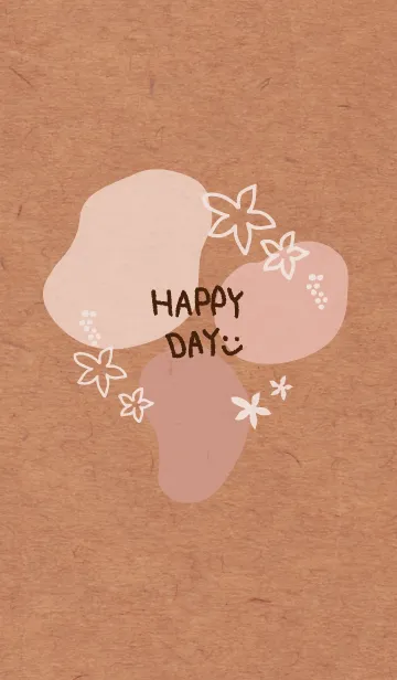 [LINE着せ替え] 有機的な丸と花ピンク3の画像1