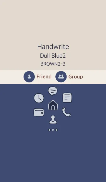 [LINE着せ替え] 手書き ダルブルー2 ブラウン2-3の画像1