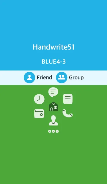 [LINE着せ替え] 手書き51 ブルー4-3の画像1