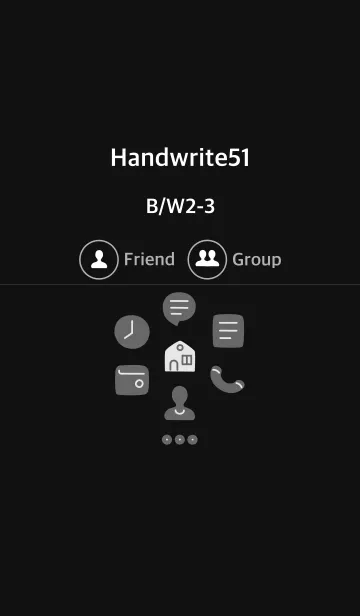 [LINE着せ替え] 手書き51 黒/白2-3の画像1