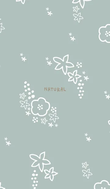 [LINE着せ替え] 白い花 ブルーの画像1