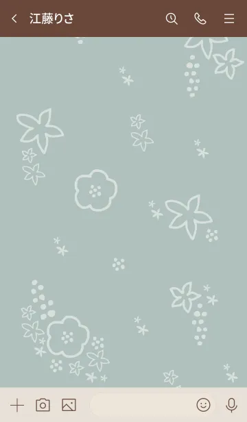 [LINE着せ替え] 白い花 ブルーの画像3