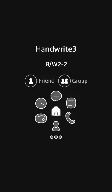 [LINE着せ替え] 手書き3 黒/白2-2の画像1