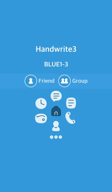 [LINE着せ替え] 手書き3 ブルー1-3の画像1
