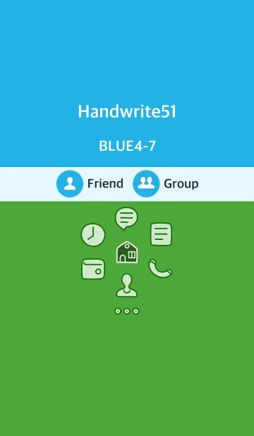 [LINE着せ替え] 手書き51 ブルー4-7の画像1