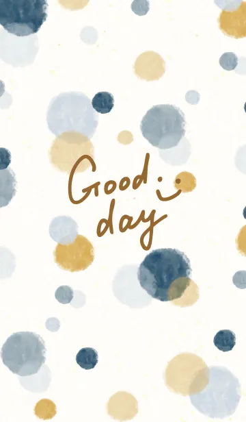 [LINE着せ替え] スマイル-大人水彩水玉29-の画像1