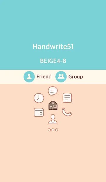 [LINE着せ替え] 手書き51 ベージュ4-8の画像1