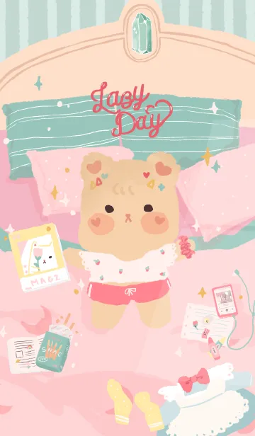 [LINE着せ替え] Carol Bear Lazy Day Kumaの画像1