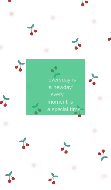 [LINE着せ替え] cherry pattern / greenの画像1