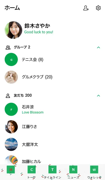 [LINE着せ替え] cherry pattern / greenの画像2