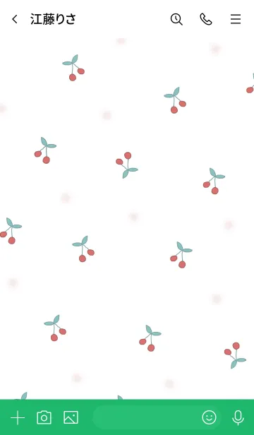 [LINE着せ替え] cherry pattern / greenの画像3