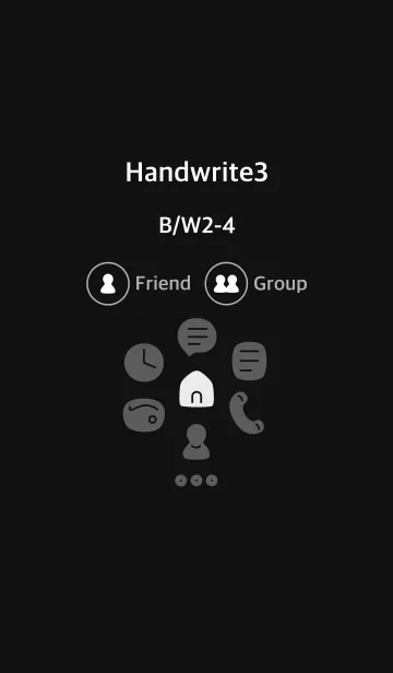 [LINE着せ替え] 手書き3 黒/白2-4の画像1