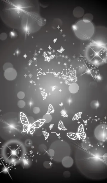 [LINE着せ替え] ブラック : 運気UP幻想的な蝶の画像1