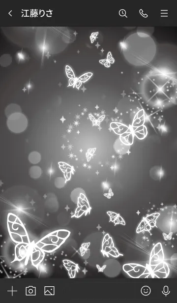 [LINE着せ替え] ブラック : 運気UP幻想的な蝶の画像3