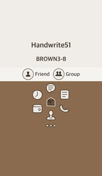 [LINE着せ替え] 手書き51 ブラウン3-8の画像1