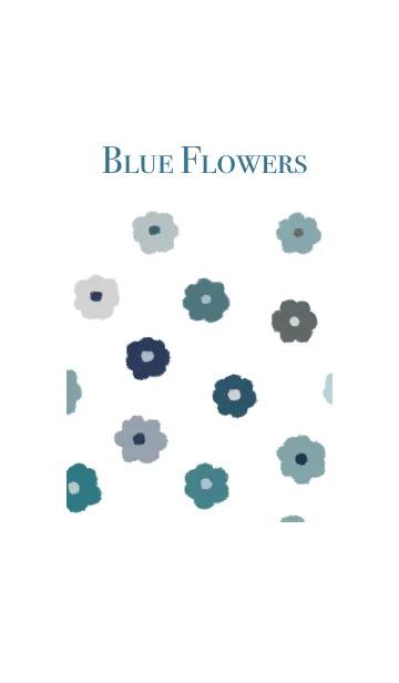 [LINE着せ替え] YUKANCO blue flowersの画像1