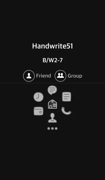 [LINE着せ替え] 手書き51 黒/白2-7の画像1