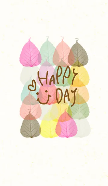 [LINE着せ替え] スマイル カラフル葉っぱ19の画像1